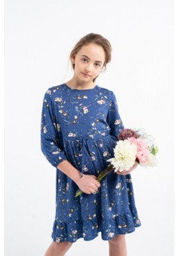 TopHat синее платье в цветы для девочки 20512